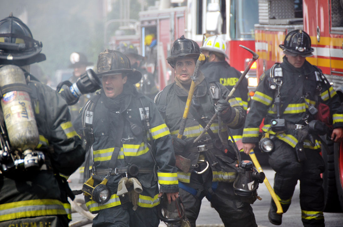 Andy Guzman — Ed Frontado — Battalion Chief Frank Saia — Chris Broccoli