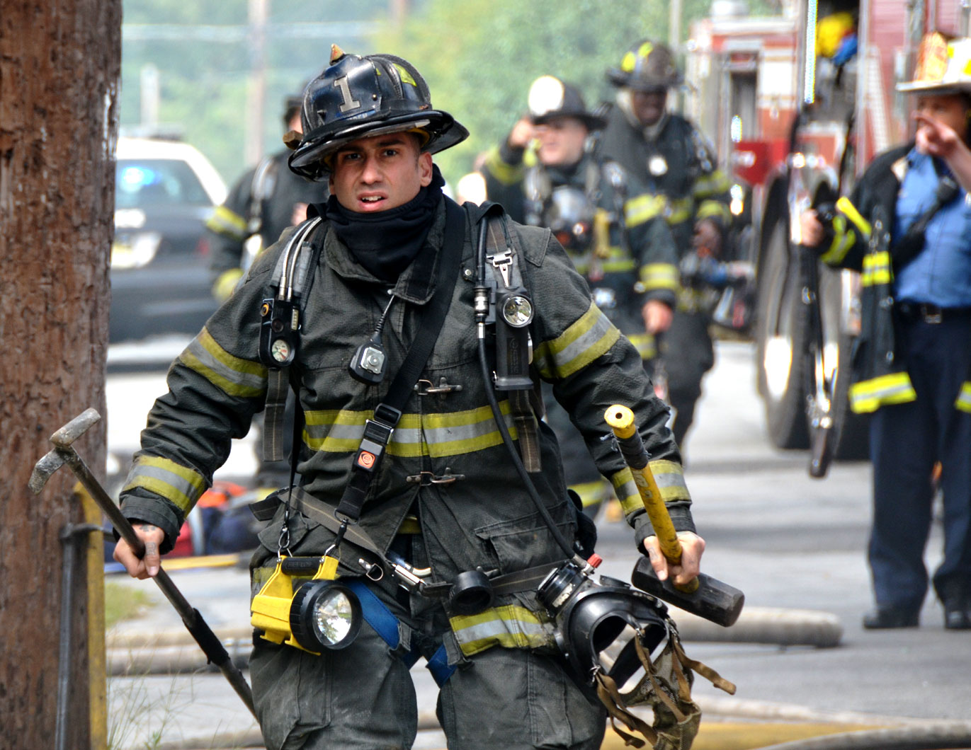 Gabe Angemi — Jose Berrios — Battalion Chief Frank Saia