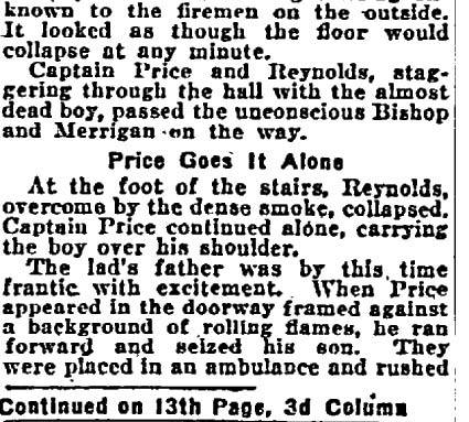 Philadelphia Inquirer, April 28, 1922 — Iron Bars Prevent Rescue of Boy Who Dies in Camden Fire, page 6