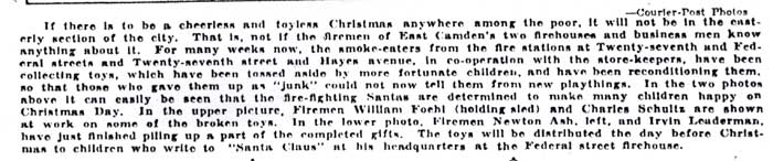 Camden Evening Courier, December 13, 1930 — Firemen Prepare Toys for Poor Children, image 4