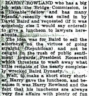 Camden Courier-Post Oct 31 1936 Harry Rowland