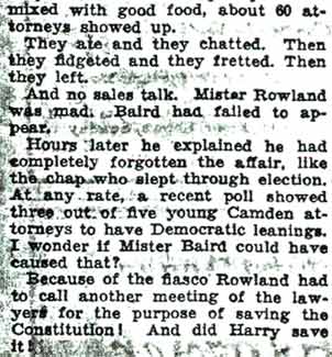 Camden Courier-Post Oct 31 1936 Harry Rowland continued
