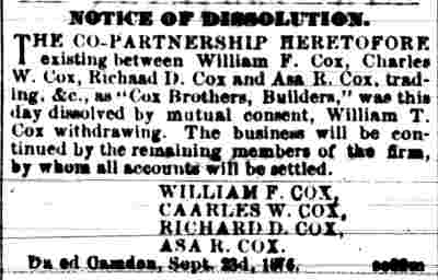 Camden Post notice, October 17, 1876