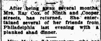 Camden Post-Telegram article, March 29, 1913
