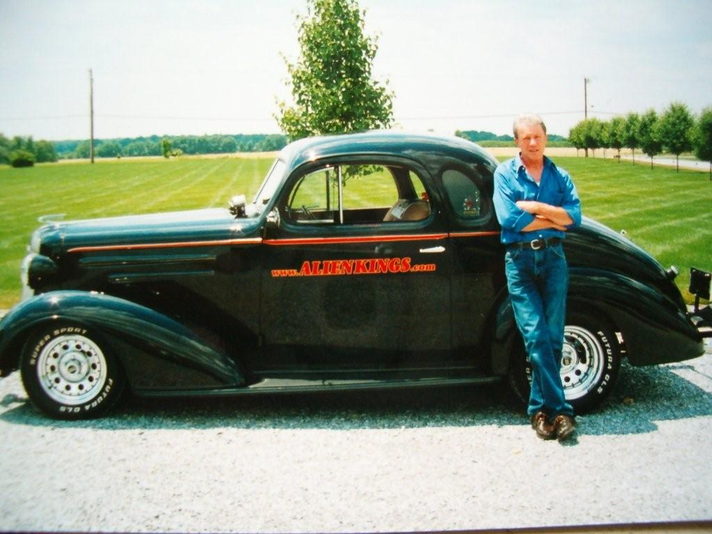 Joe Seddon and his 1936 Chevy coupe, 2001