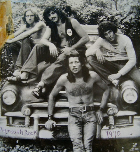Plymouth Rock 1970 — Seddon (front center); (top l to r) Ron Lovett, Appice, Alan Weber