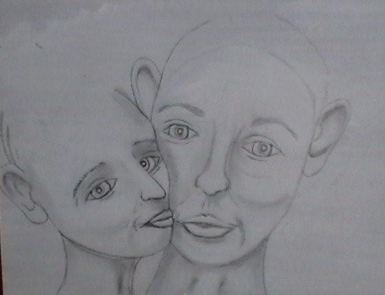 A rough sketch of a painting in the primitive stage
