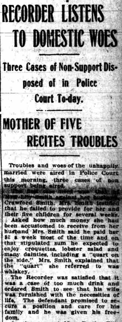 Camden Post-Telegram, February 5, 1913 — Crawford Smith marital case