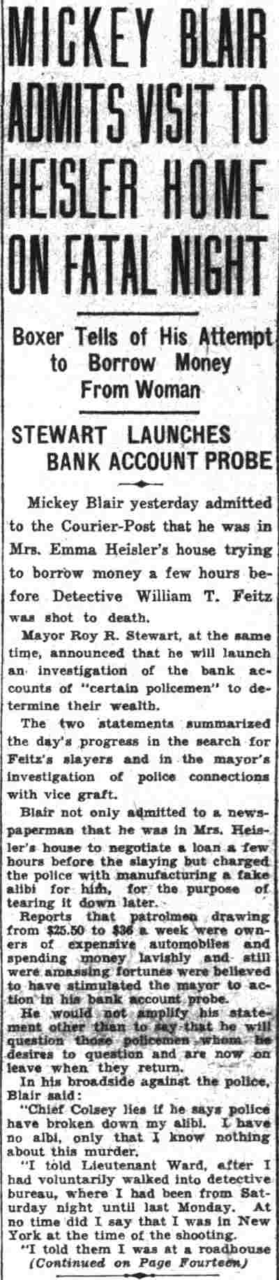 Camden Courier-Post, September 14, 1934 — Crawford Smith numbers case
