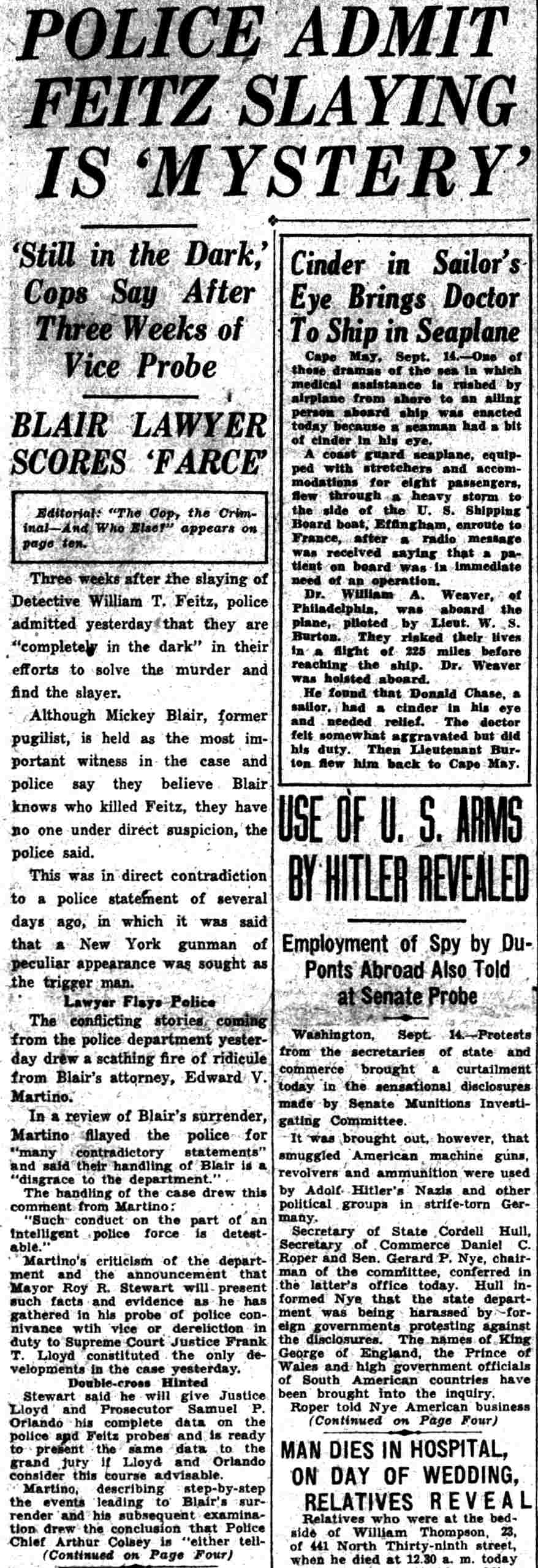 Camden Courier-Post, September 15, 1934 — Crawford Smith numbers case continuation