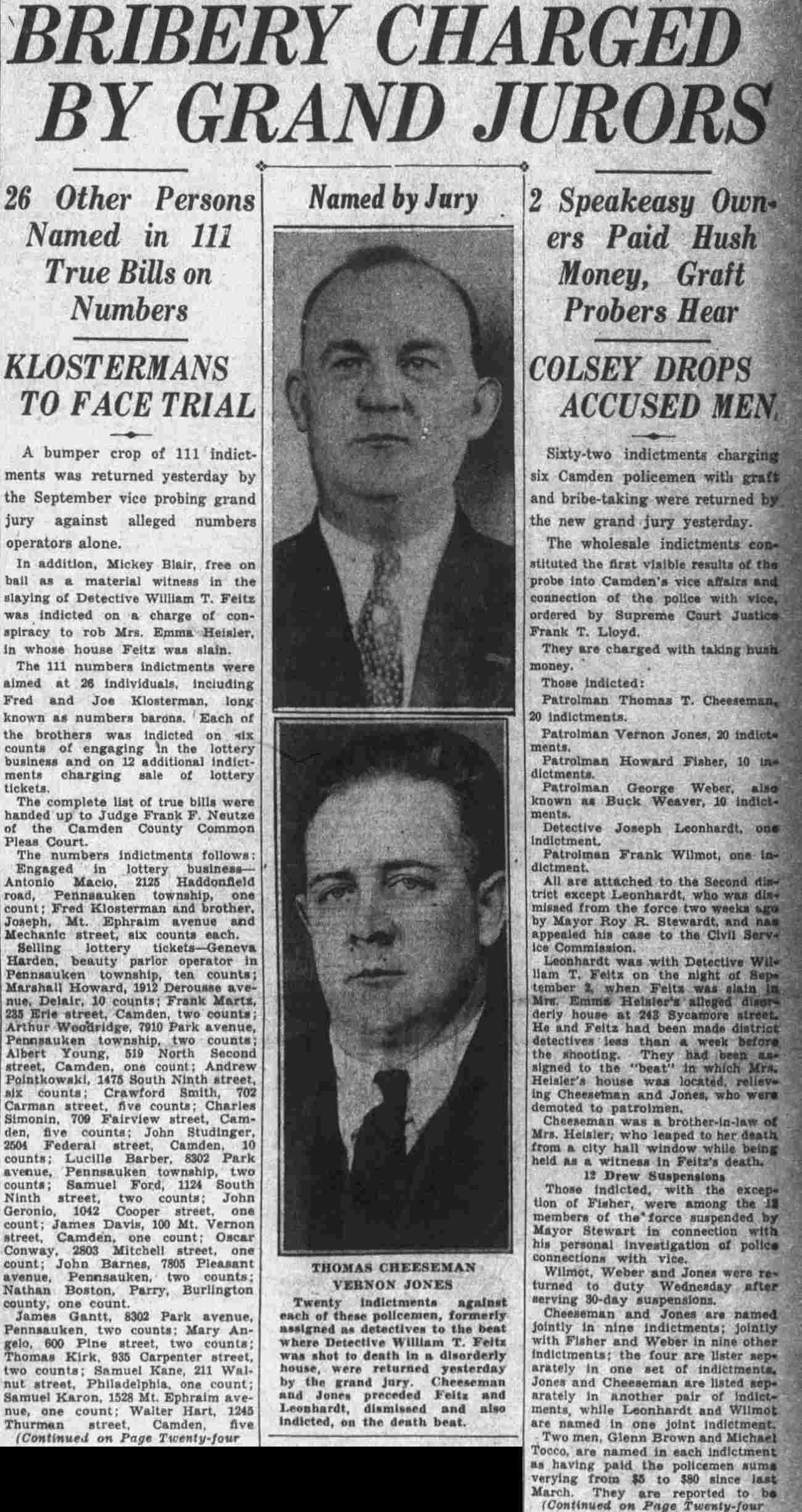 Camden Courier-Post, October 12, 1934 — Crawford Smith numbers trial