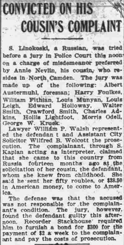 Camden Post-Telegram article on Elks election, December 12, 1908
