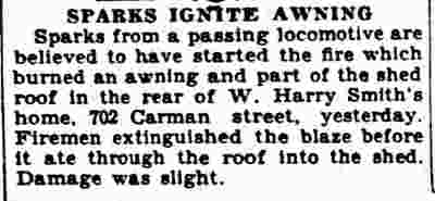 Camden Courier-Post, June 23, 1929 — Sparks Ignite Awning