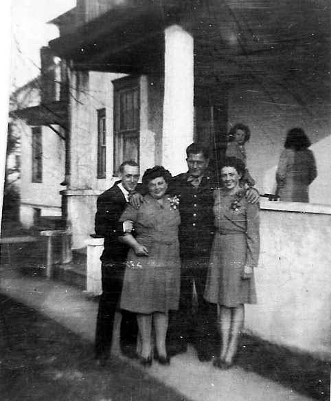 Mother and daughter with their husbands: William J. Smith and Elizabeth Smith; James J. Cusick and Ruth Cusick, c. 1946