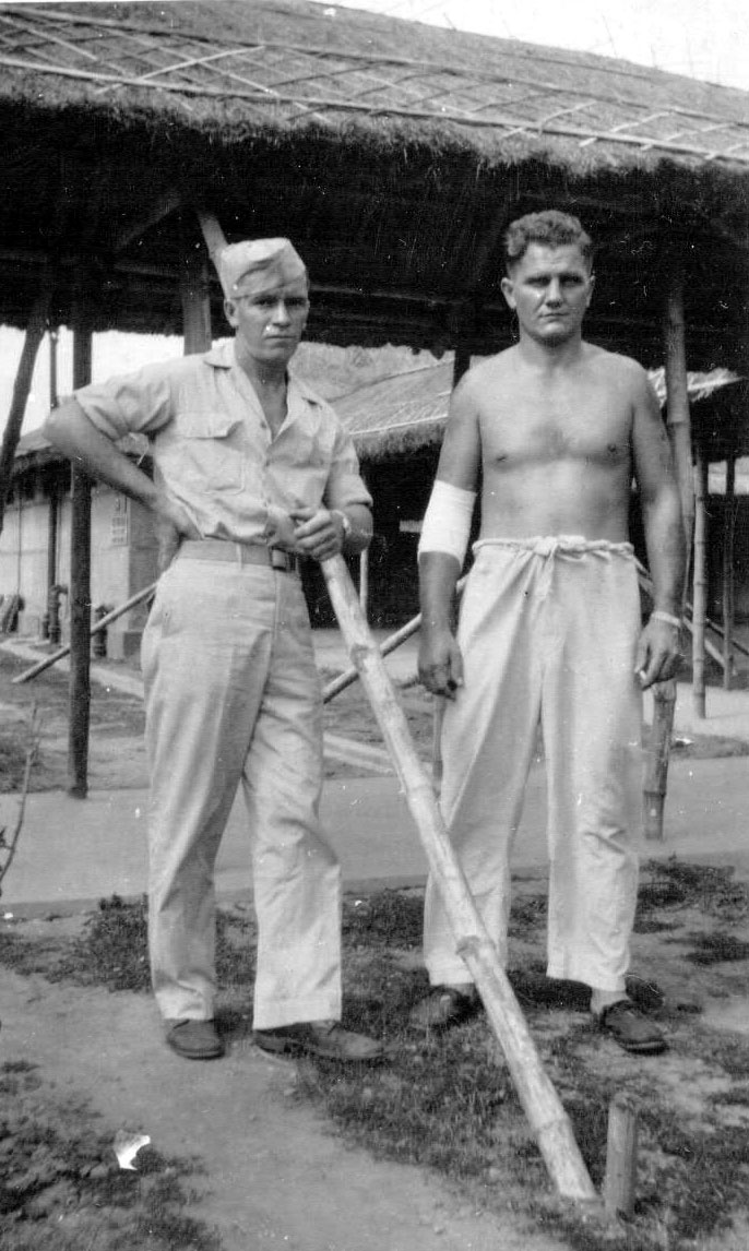 James J. Cusick Sr. with a fellow soldier in India, World War II