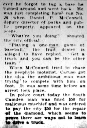 Camden Courier-Post April 25 1928 baseball article part 2