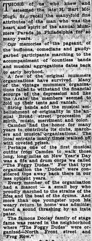 Dan McConnell's Scrapbook column about the Dooley family, January 5, 1938, page 1