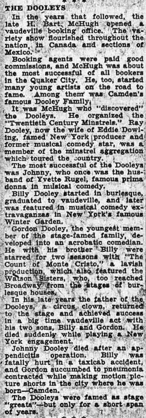 Dan McConnell's Scrapbook column about the Dooley family, January 5, 1938, page 2