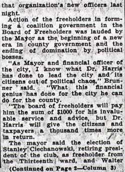 Mayor Says Harris Would Aid County, Dan McConnell column, part 2
