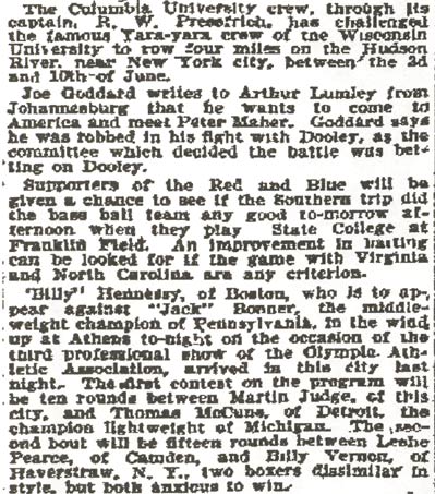 Philadelphia Inquirer, April 20, 1897 — In the Sporting Boiler (continued)
