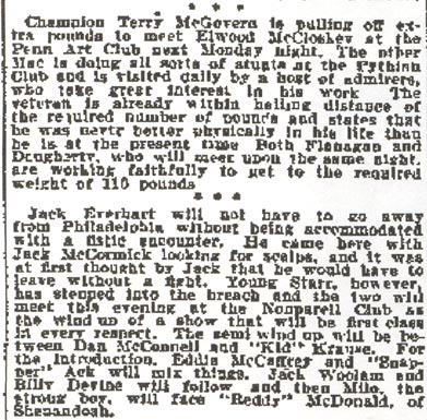 Philadelphia Inquirer, May 19, 1900 — Coming Boxing Bouts (continued)