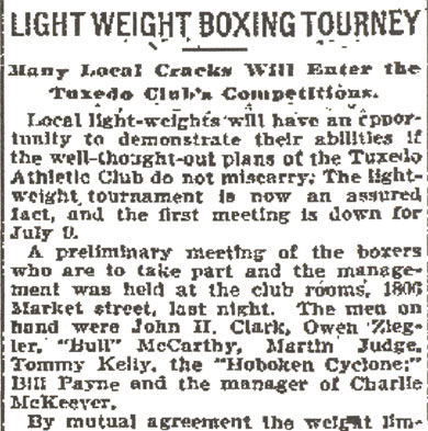 Philadelphia Inquirer, June 23, 1896 — Light Weight Boxing Tourney