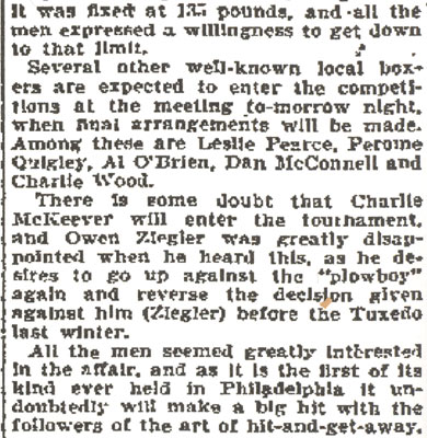 Philadelphia Inquirer, June 23, 1896 — Light Weight Boxing Tourney (continued)
