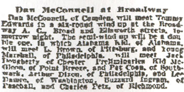 Philadelphia Inquirer, October 29, 1899 — Dan McConnell at Broadway