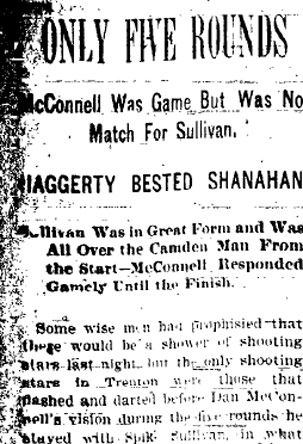 Trenton Times, November 14, 1899 — Only Five Rounds