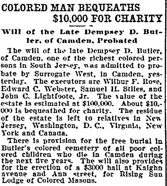 Philadelphia Inquirer January 26, 1900
