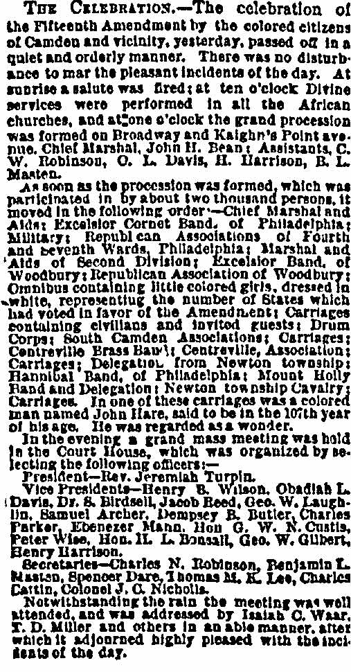 Philadelphia Inquirer April 29, 1870