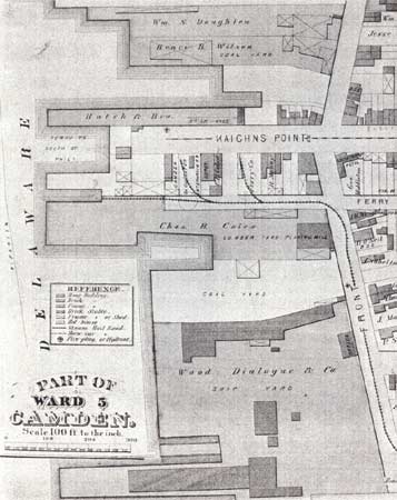 Map of Camden circa 1880 showing Kaighn Avenue