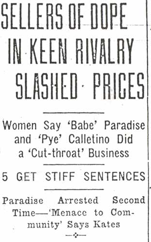 Sellers of Dope in Keen Rivalry — Camden Daily Courier, January 21, 1922