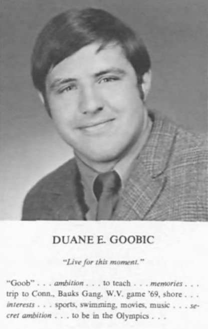 Duane Goobic, Passaic Valley High School yearbook photo, 1971