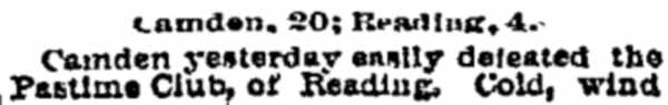 Philadelphia Inquirer, April 12, 1892 — Ike Toy, Bill Eagan