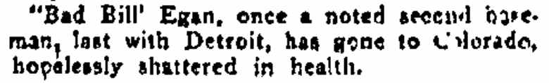 Wilkes-Barre Times, April 22, 1904 — Bill Eagan