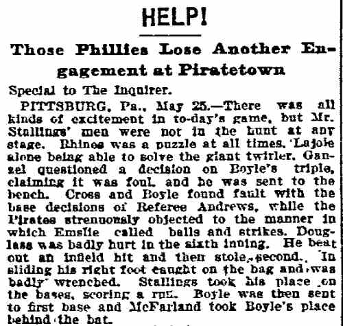 Philadelphia Inquirer, May 23, 1898 — Bill Eagan