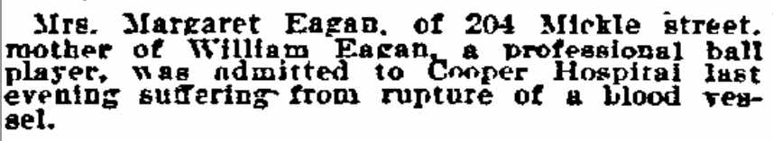 Philadelphia Inquirer, June 19, 1899 — Bill Eagan
