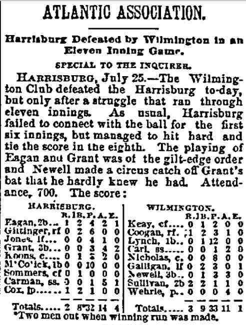 Philadelphia Inquirer, July 26, 1890 — Bill Eagan
