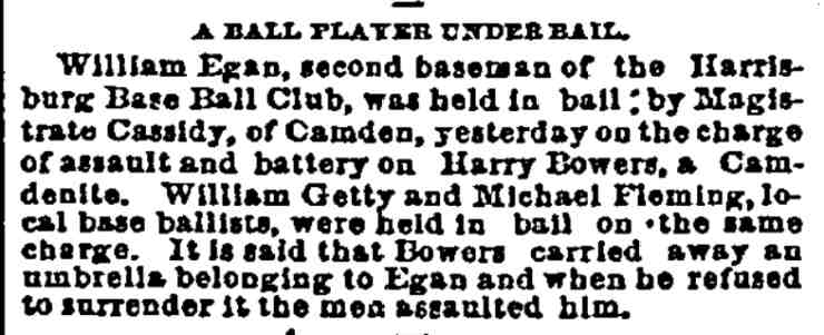 Philadelphia Inquirer, September 22, 1889 — Bill Eagan