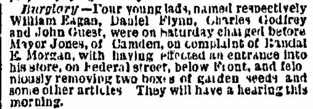 Philadelphia Inquirer, October 9, 1876 — Bill Eagan