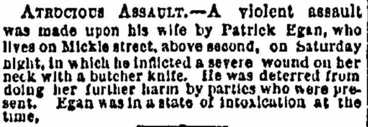 Philadelphia Inquirer, May 23, 1870 — Atrocious Assault on wife of Patrick Egan