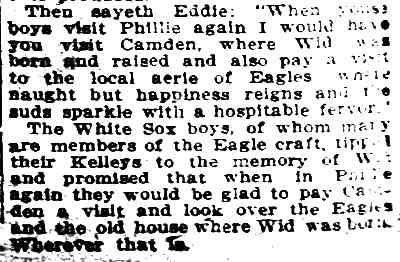 Camden Daily Courier, May 20, 1912 — continuation of Eddie Welsh Invites Sox article