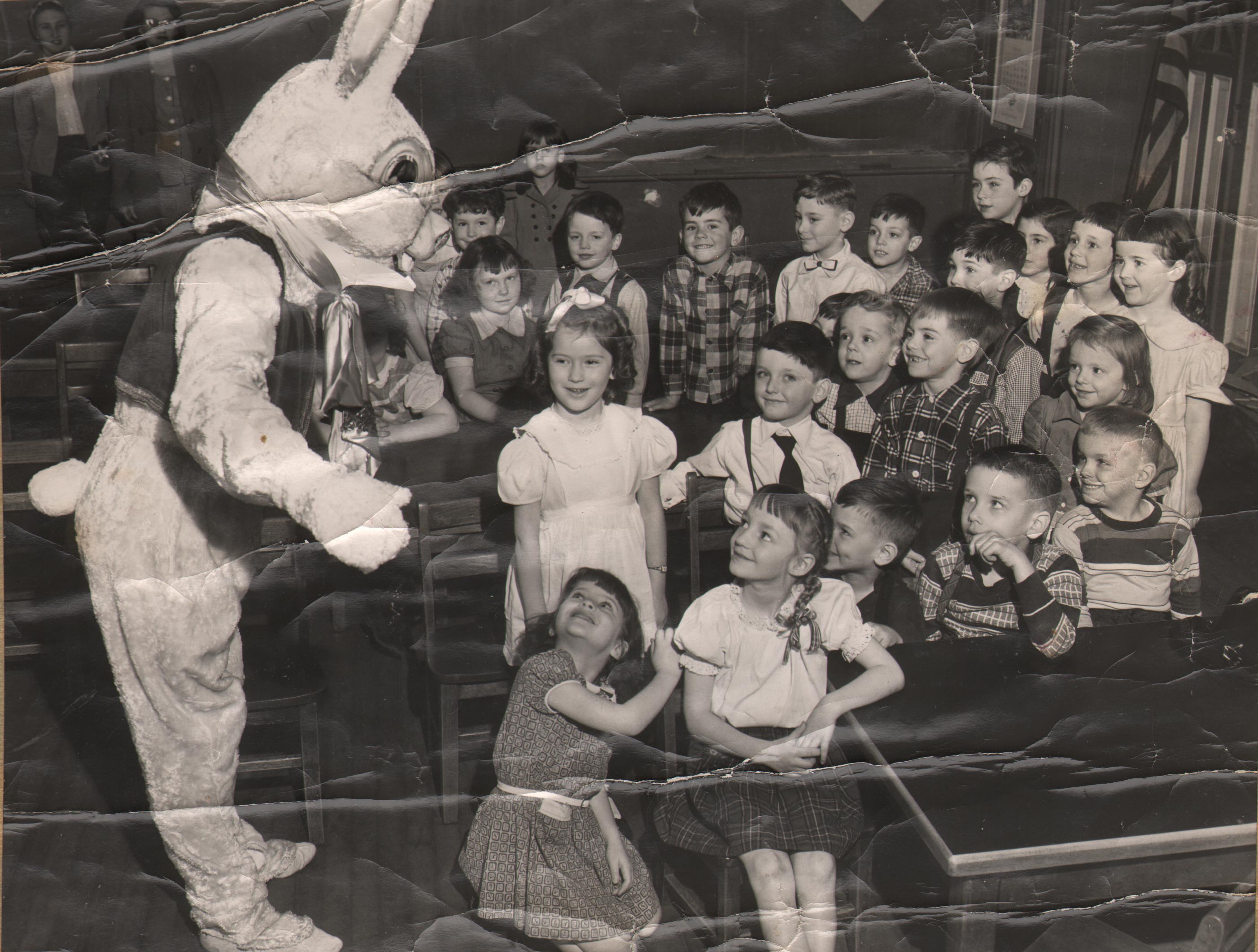 Easter 1953, possibly taken at the James M. Cassady School in North Camden