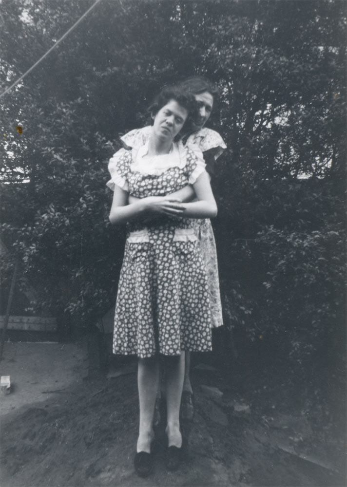 Margaret Patterson in front, with her mother Ann Mary Patterson at rear, 1940s