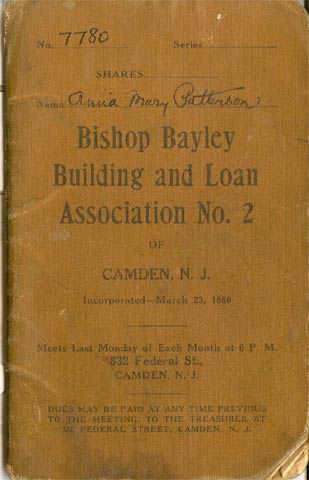 Bishop Bayley Building and Loan Association No. 2 Receipt Book, Anna Mary Patterson, 1946
