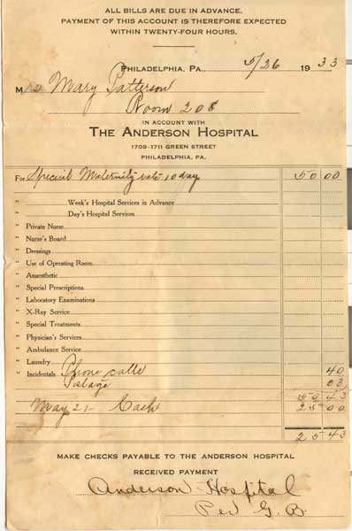 Birth record, May 26, 1933