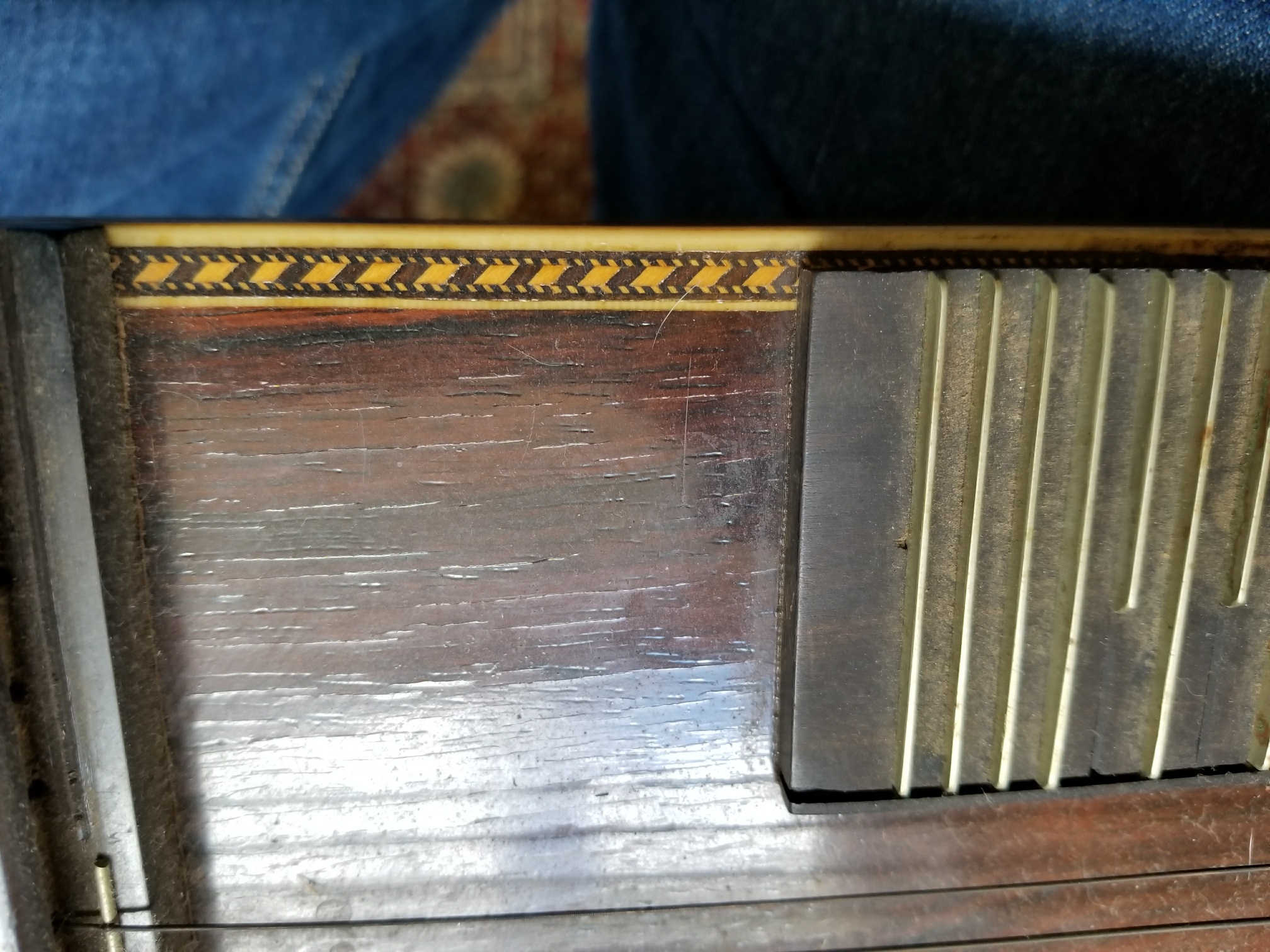 Autoharp zither, detail view