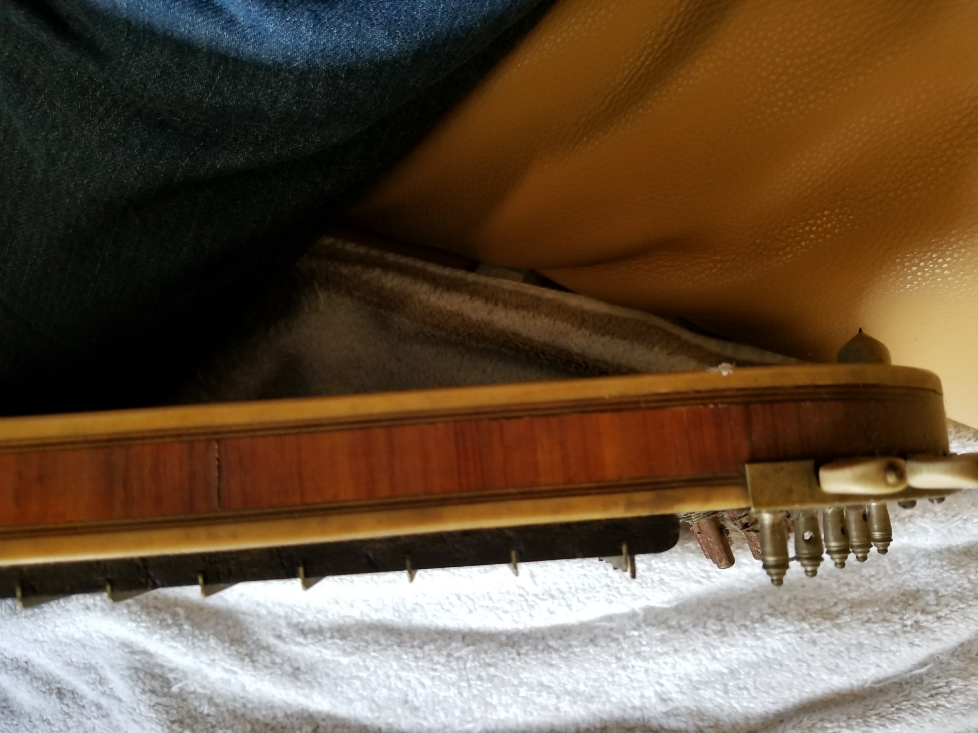 Autoharp zither, bottom view
