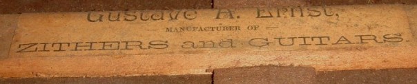 Label from parlor guitar made by Gustav A. Ernst & Son, Camden NJ, c. 1910